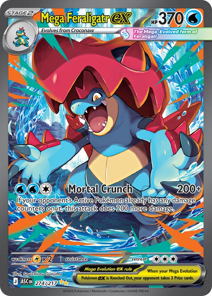 Mega Feraligatr ex #274, Ascended Heroes Missing Texture
