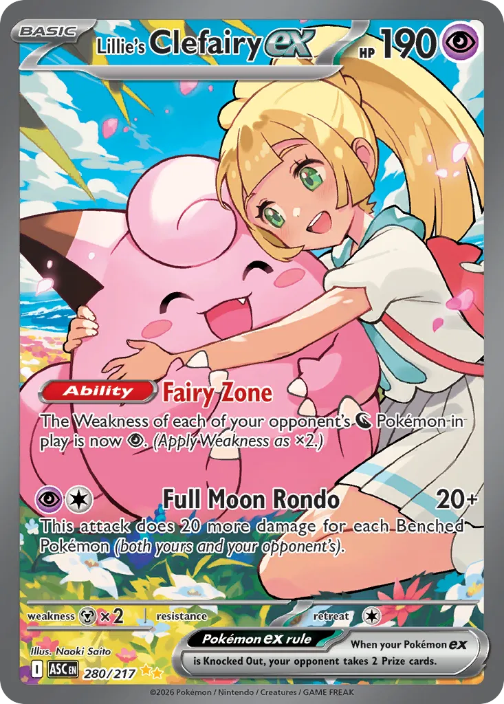 Lillie's Clefairy ex #280, Ascended Heroes Missing Texture