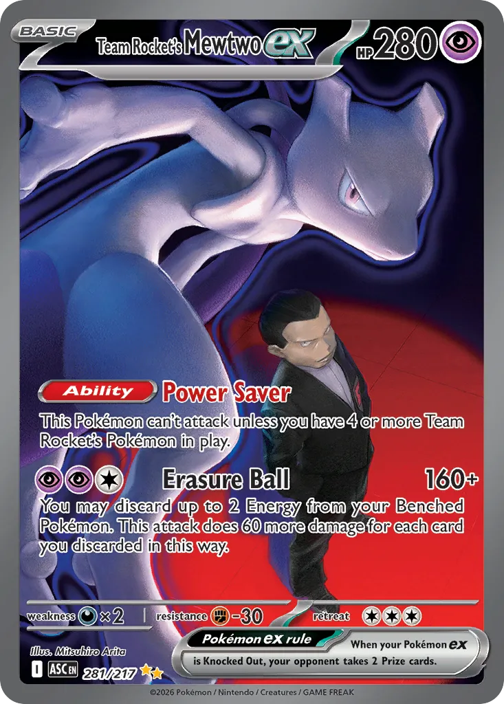 Team Rocket's Mewtwo ex #281, Ascended Heroes Missing Texture