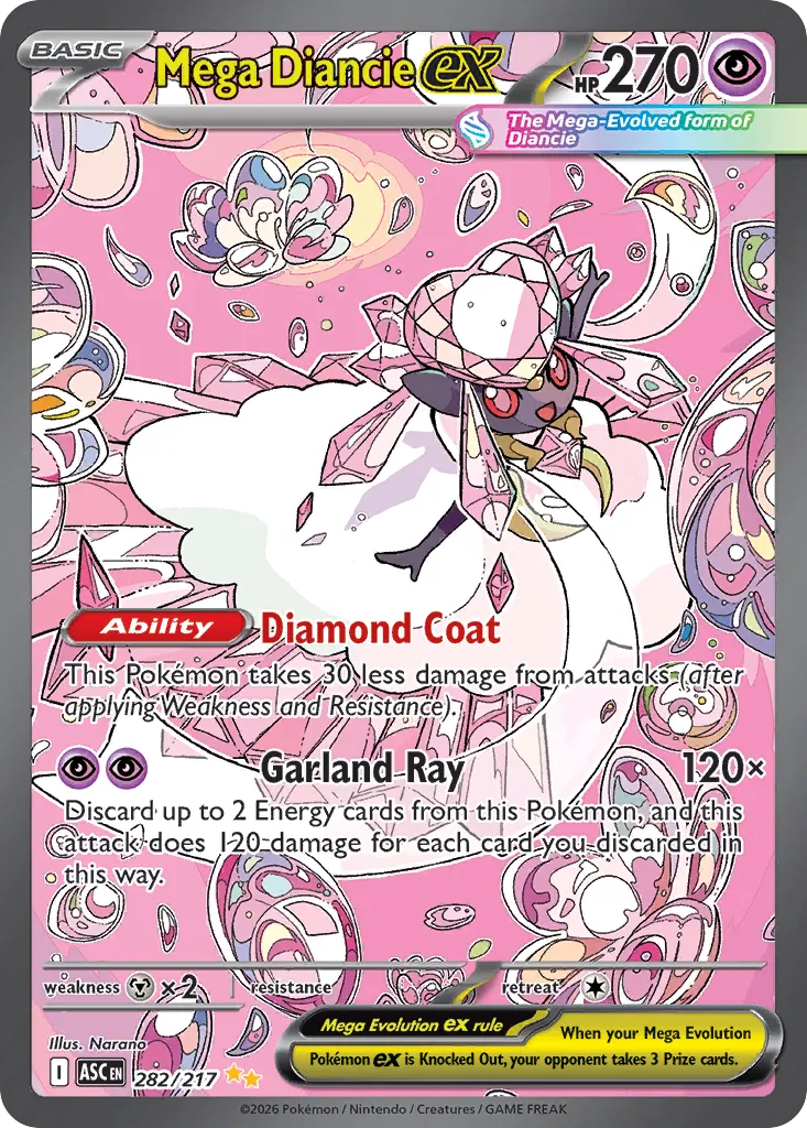 Mega Diancie ex #282, Ascended Heroes Missing Texture
