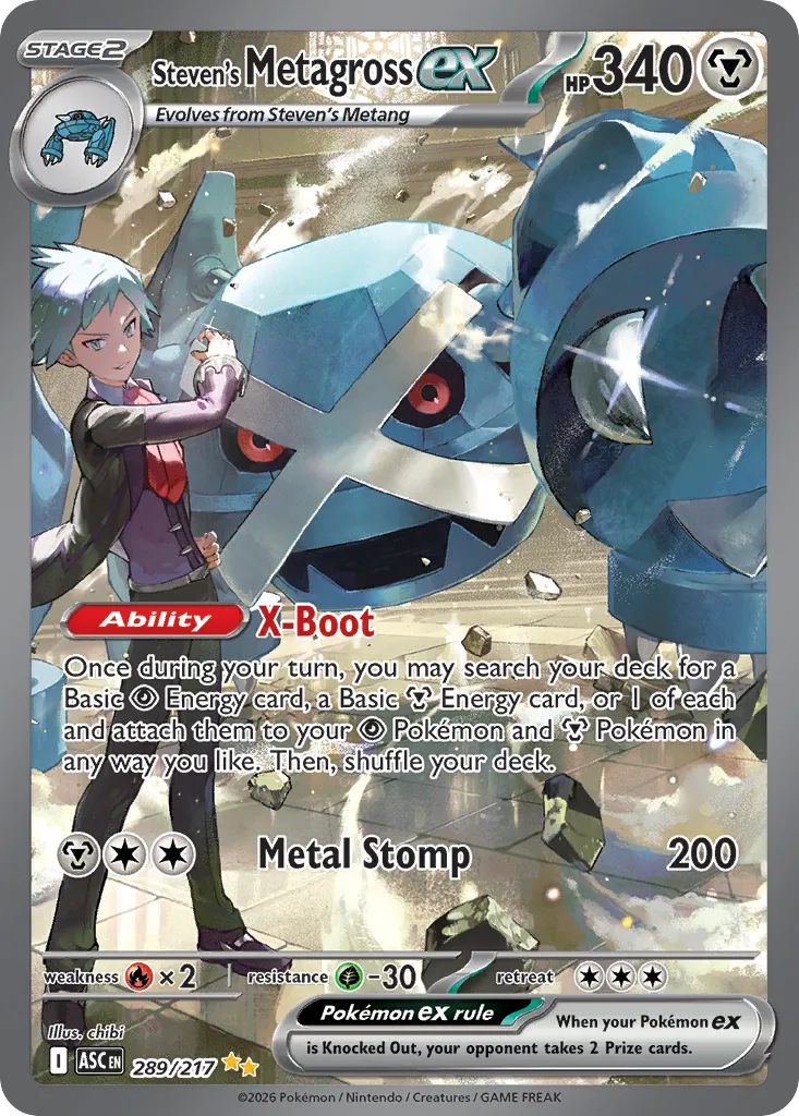 Steven's Metagross ex #289, Ascended Heroes Missing Texture