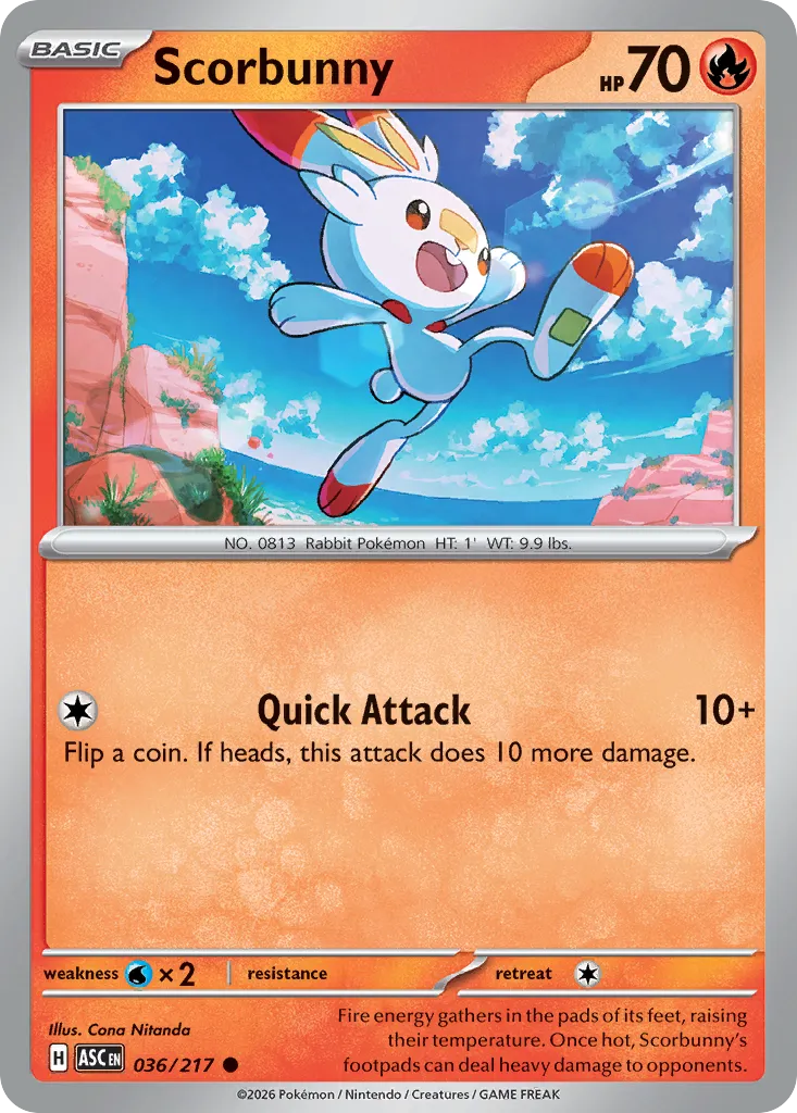 Scorbunny #36, Ascended Heroes Reverse Holo