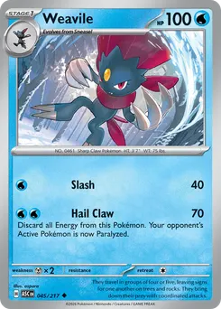Weavile #45, Reverse Holo