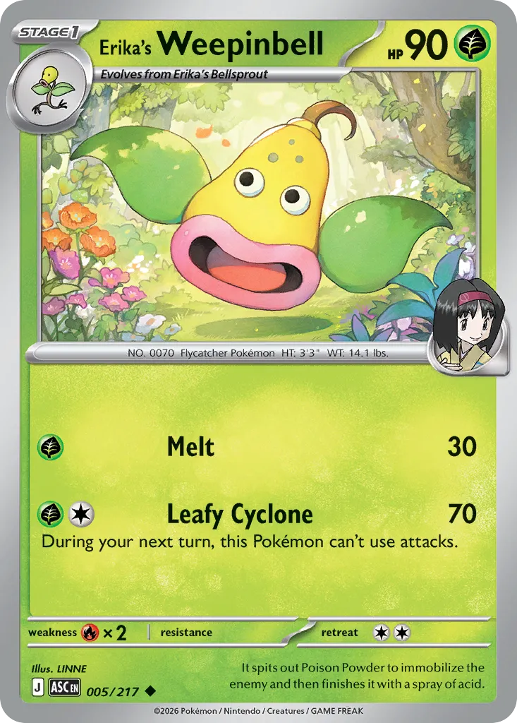 Erika's Weepinbell #5, Ascended Heroes Reverse Holo