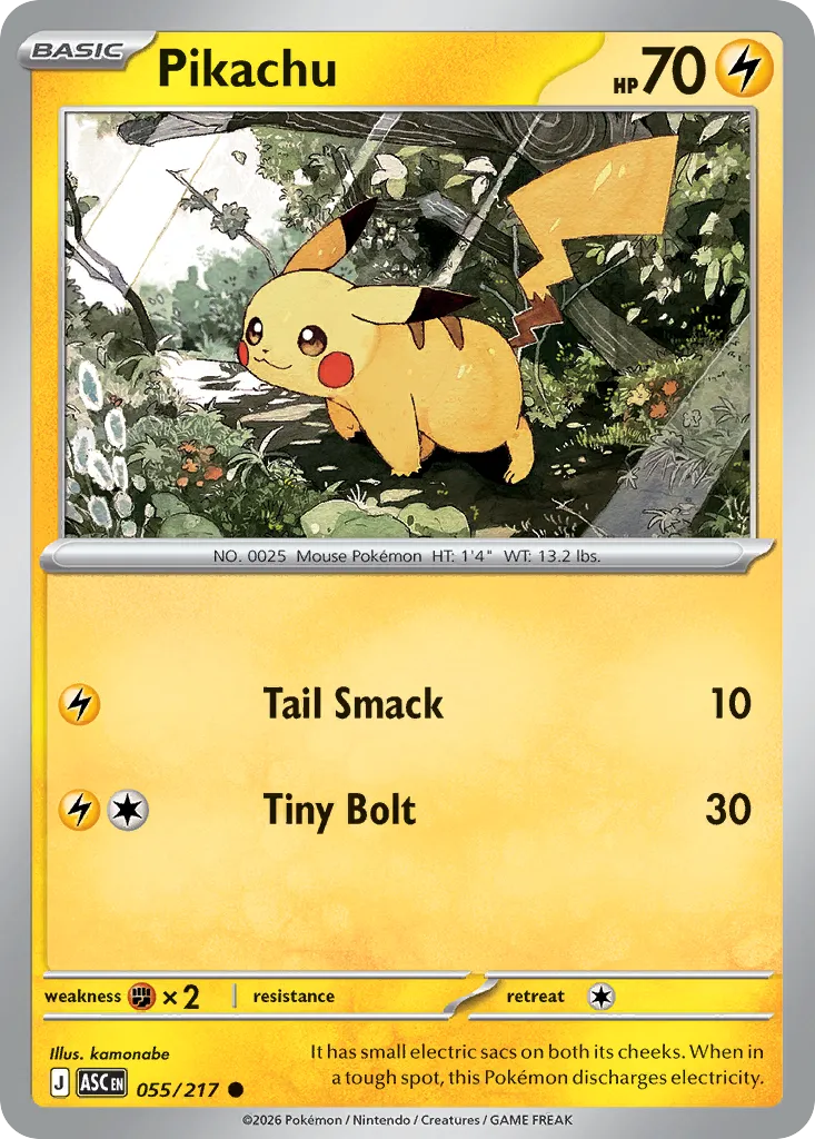 Pikachu #55, Ascended Heroes Reverse Holo