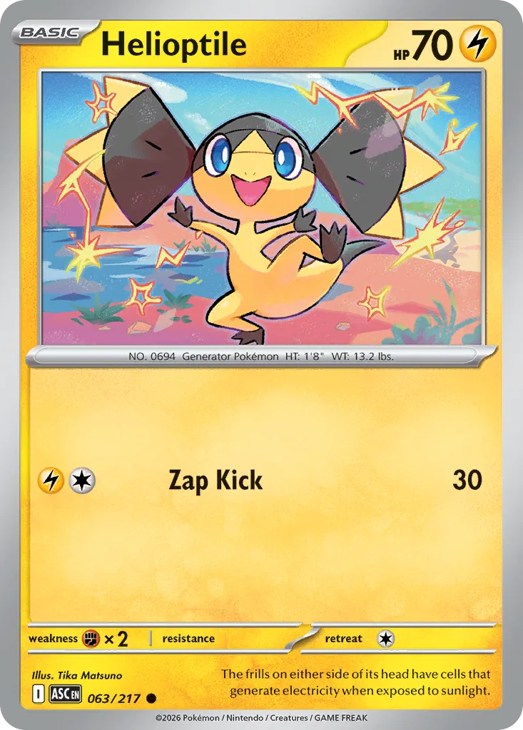 Helioptile #63, Ascended Heroes Reverse Holo