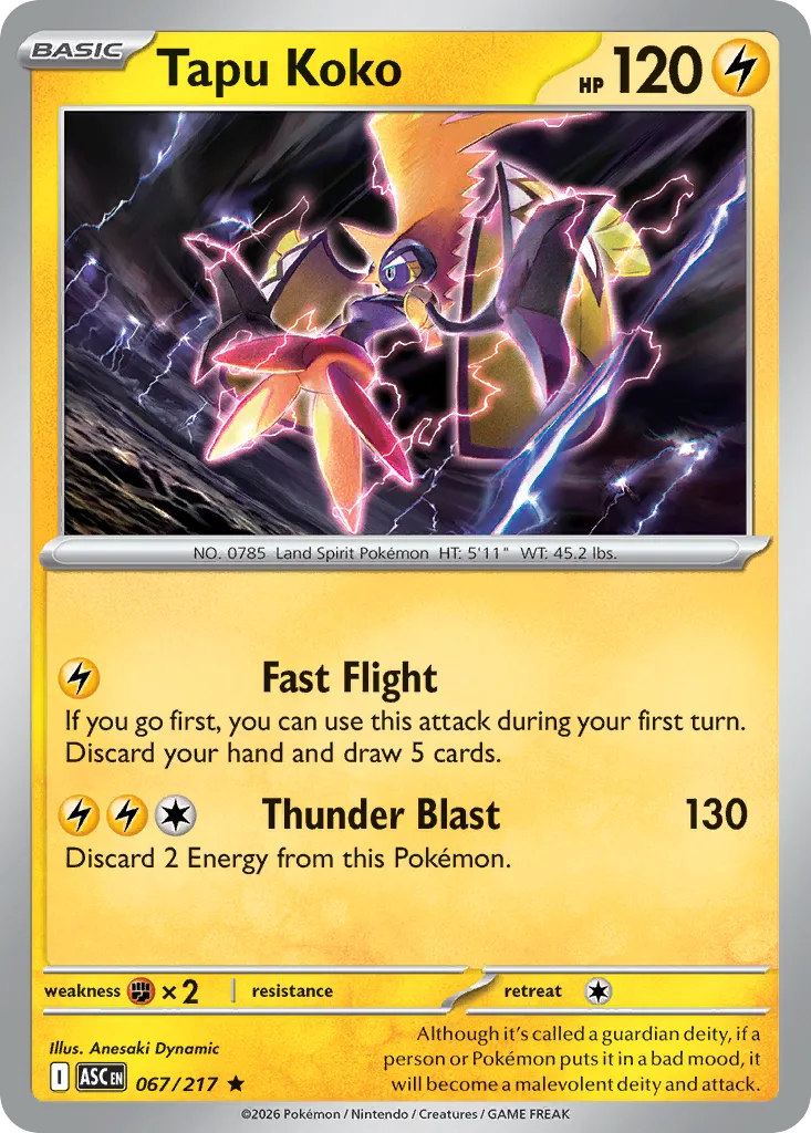 Tapu Koko #67, Ascended Heroes Reverse Holo