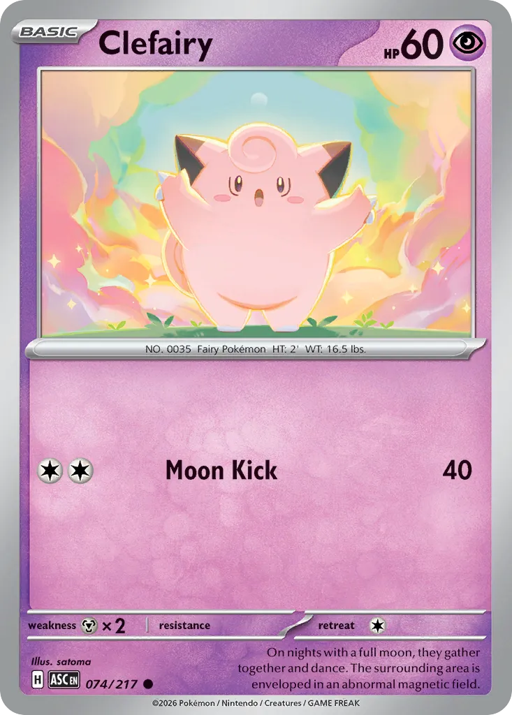 Clefairy #74, Ascended Heroes Reverse Holo