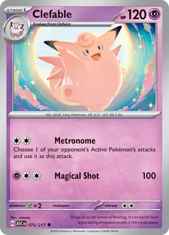 Clefable #75, Reverse Holo