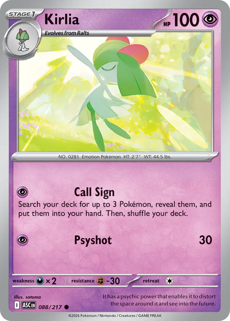 Kirlia #88, Ascended Heroes Reverse Holo