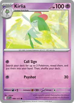 Kirlia #88, Reverse Holo