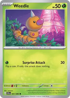 Weedle #1, Reverse Holo