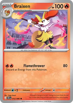 Braixen #12, Reverse Holo