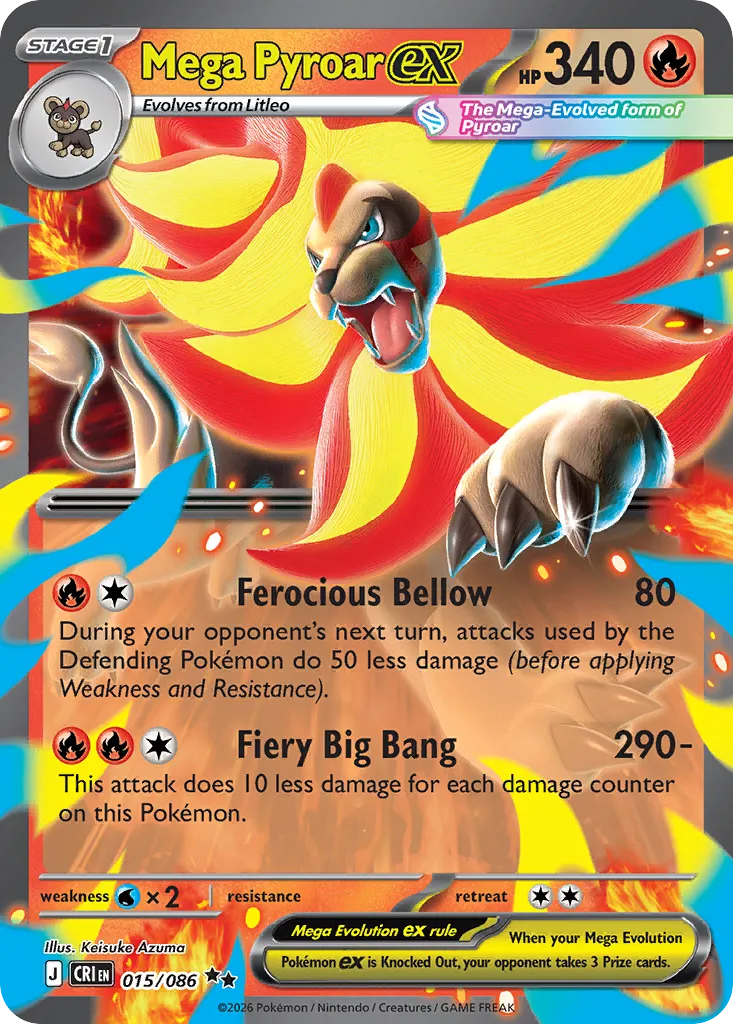 Mega Pyroar ex #15, Chaos Rising