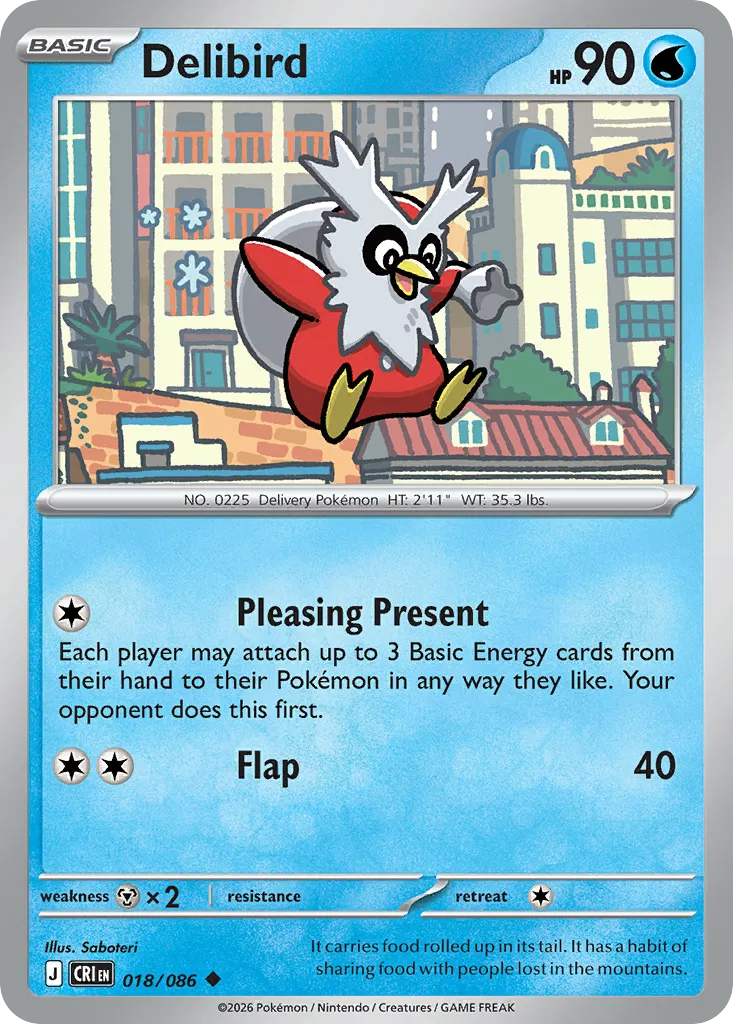 Delibird #18, Chaos Rising Reverse Holo