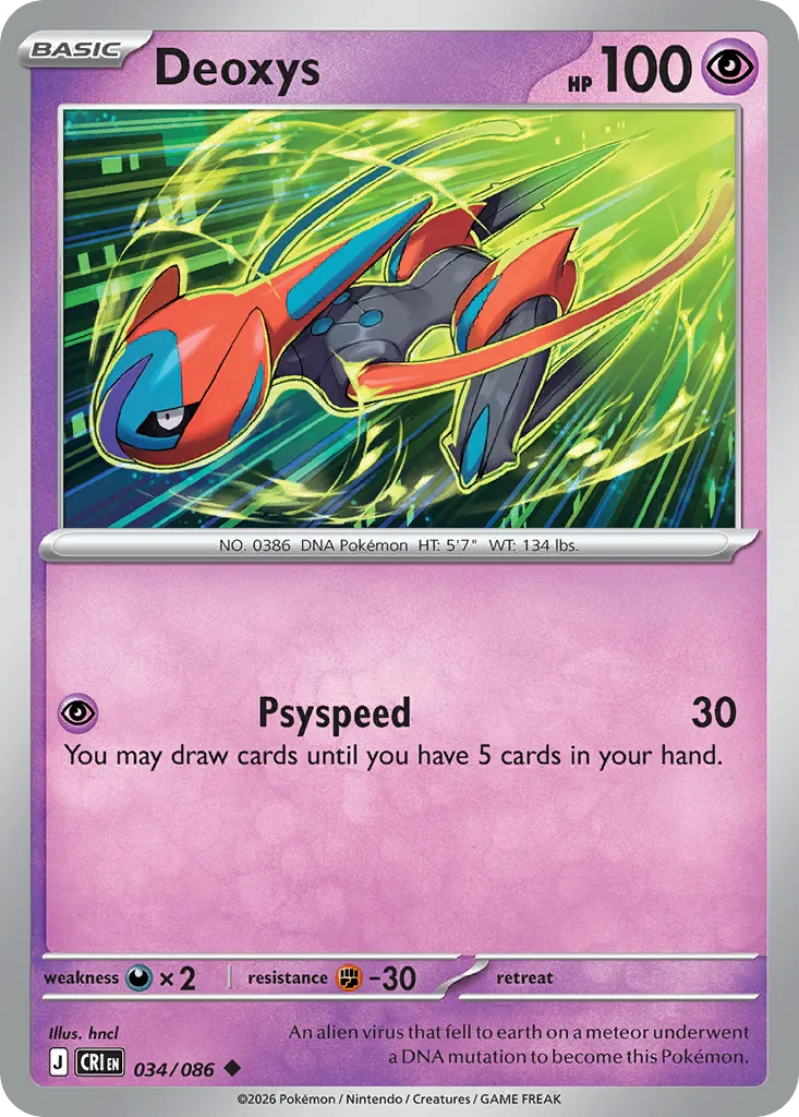 Deoxys #34, Chaos Rising Reverse Holo