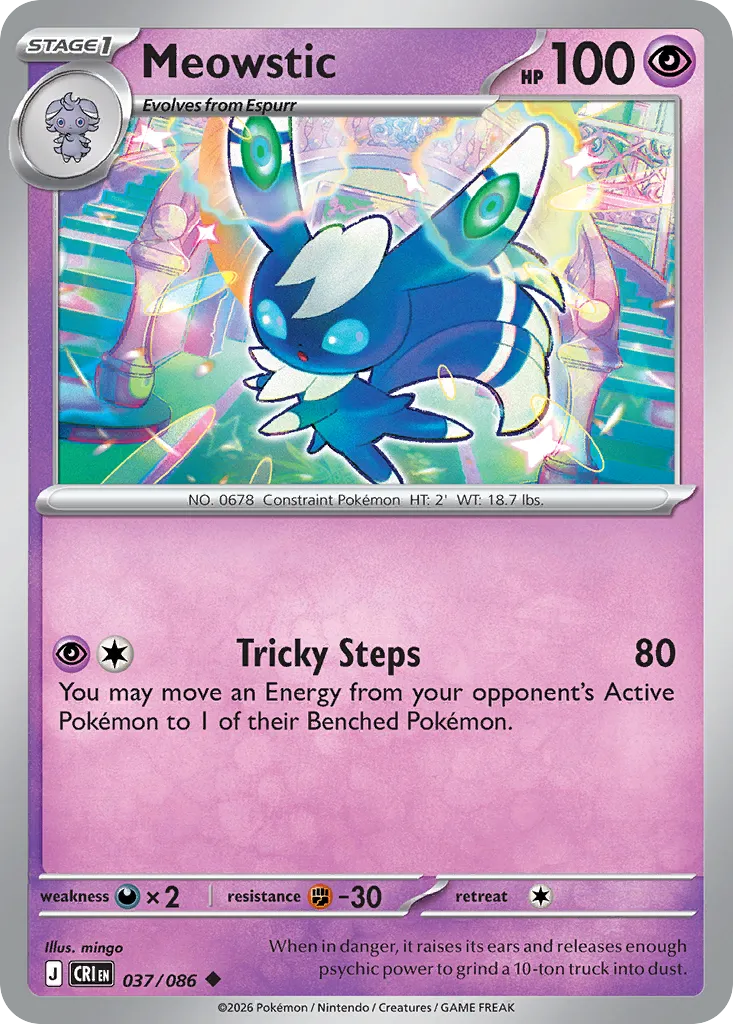 Meowstic #37, Chaos Rising Reverse Holo