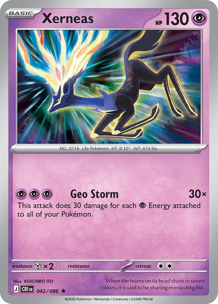 Xerneas #42, Chaos Rising Reverse Holo