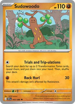 Sudowoodo #43, Reverse Holo