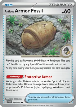 Antique Armor Fossil #72, Reverse Holo