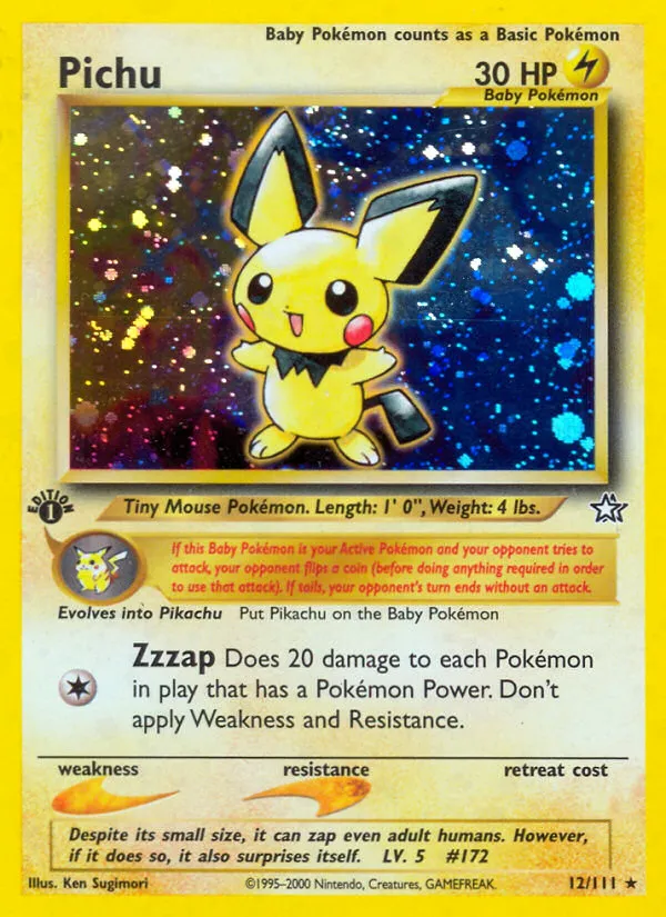 Pichu #12, Neo Genesis 1st Edition