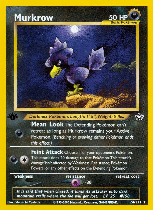 Murkrow #24, Neo Genesis 1st Edition