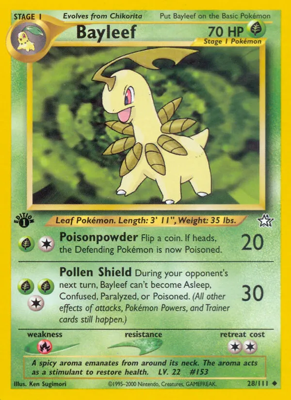 Bayleef #28, Neo Genesis 1st Edition
