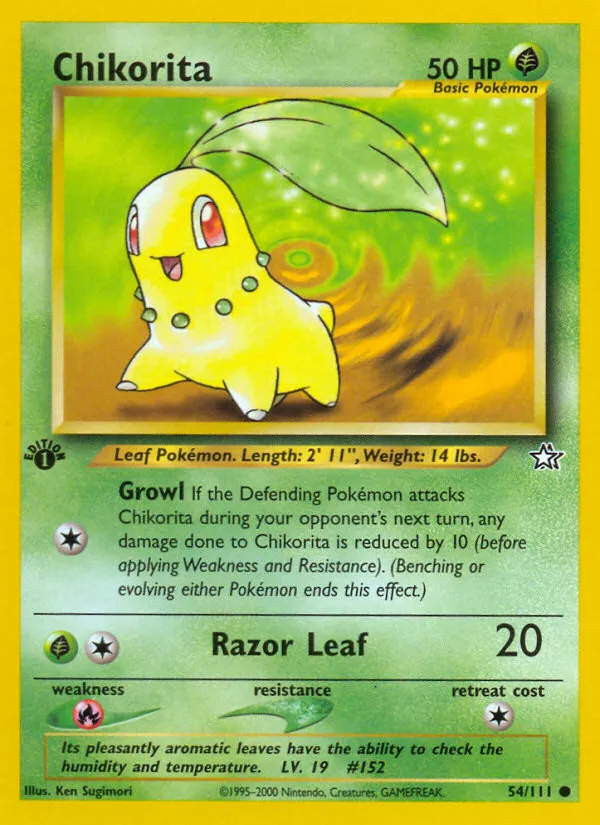 Chikorita #54, Neo Genesis 1st Edition