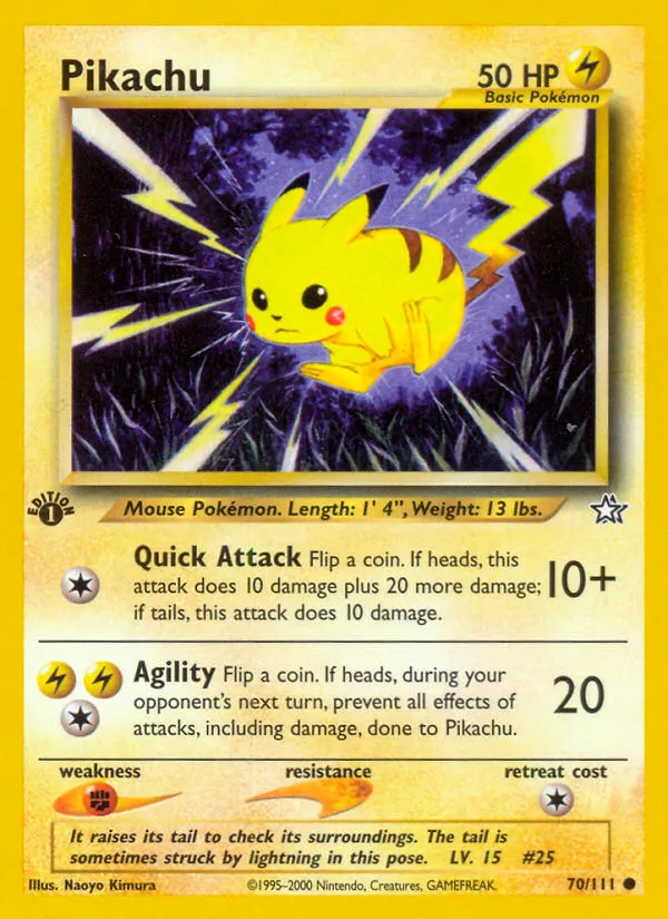Pikachu #70, Neo Genesis 1st Edition