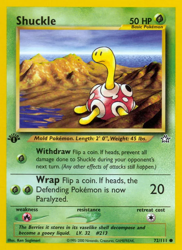 Shuckle #72, Neo Genesis 1st Edition