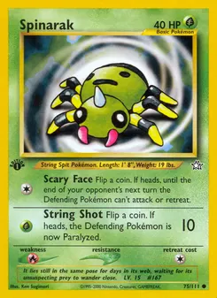 Spinarak #75, 1st Edition