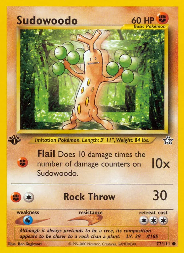 Sudowoodo #77, Neo Genesis 1st Edition