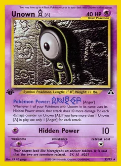 Unown [A] #33, 1st Edition