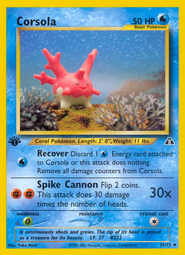 Corsola #37, Neo Discovery 1st Edition