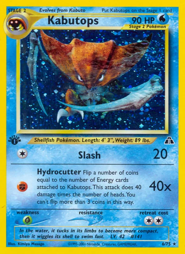 Kabutops #6, Neo Discovery 1st Edition