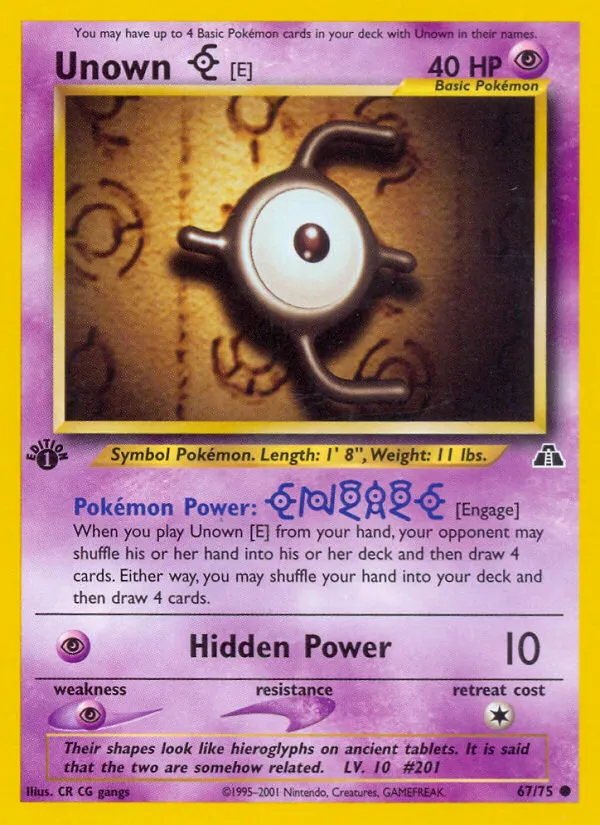 Unown [E] #67, Neo Discovery