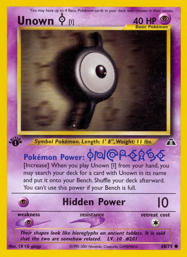 Unown [I] #68, Neo Discovery 1st Edition