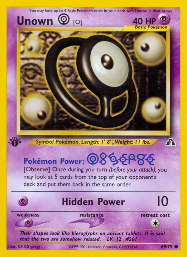 Unown [O] #69, Neo Discovery