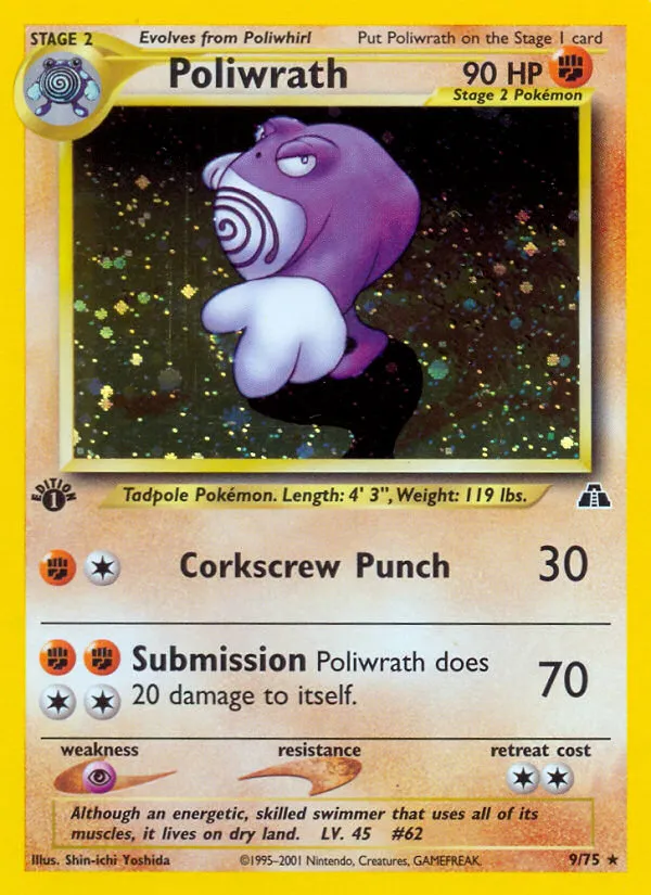 Poliwrath #9, Neo Discovery 1st Edition