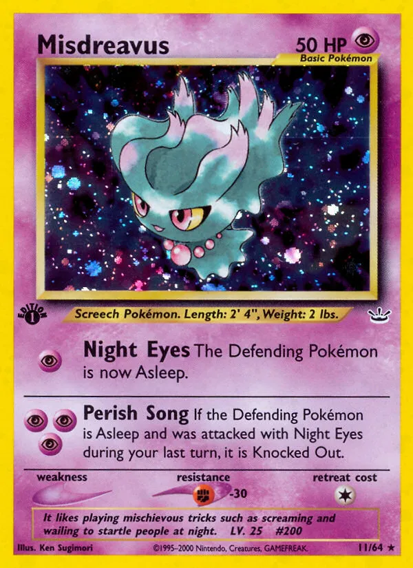 Misdreavus #11, Neo Revelation Double Holo Error