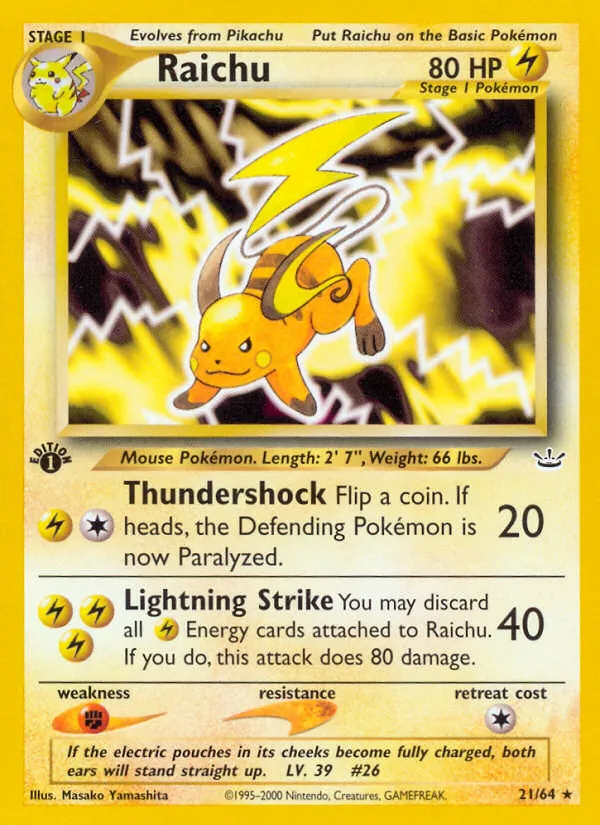 Raichu #21, Neo Revelation