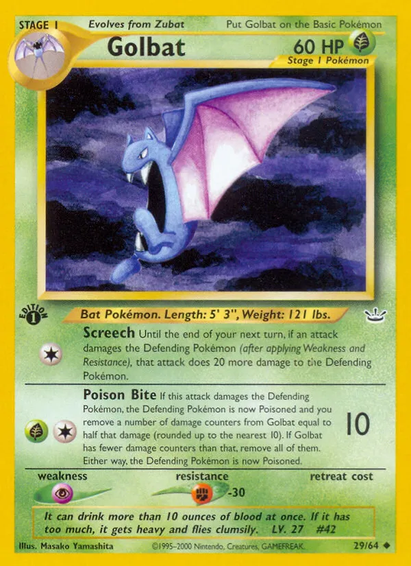 Golbat #29, Neo Revelation 1st Edition