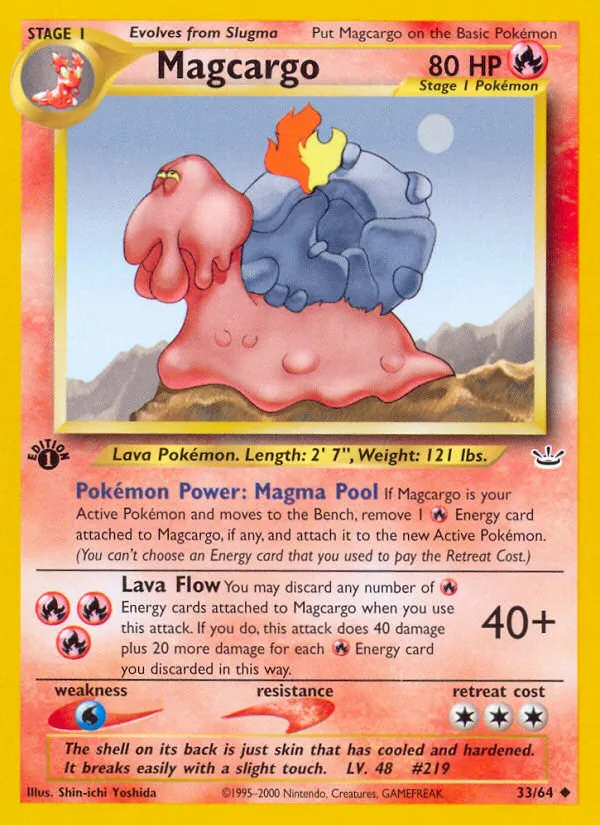 Magcargo #33, Neo Revelation 1st Edition