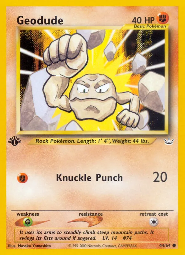 Geodude #44, Neo Revelation 1st Edition