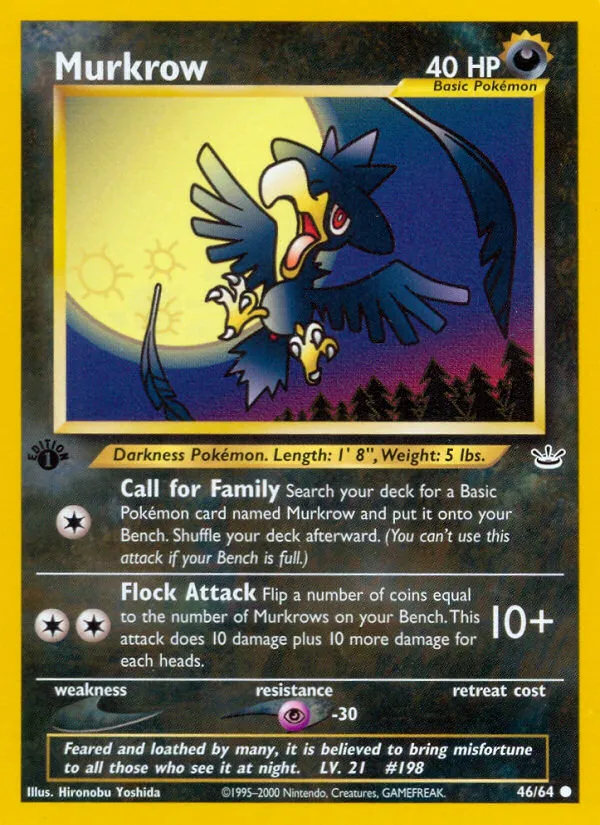 Murkrow #46, Neo Revelation 1st Edition