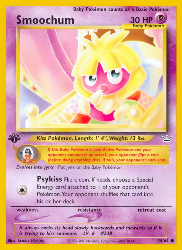 Smoochum #54, Neo Revelation 1st Edition