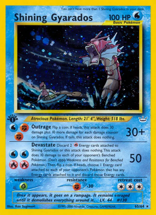 Shining Gyarados #65, Neo Revelation 1st Edition