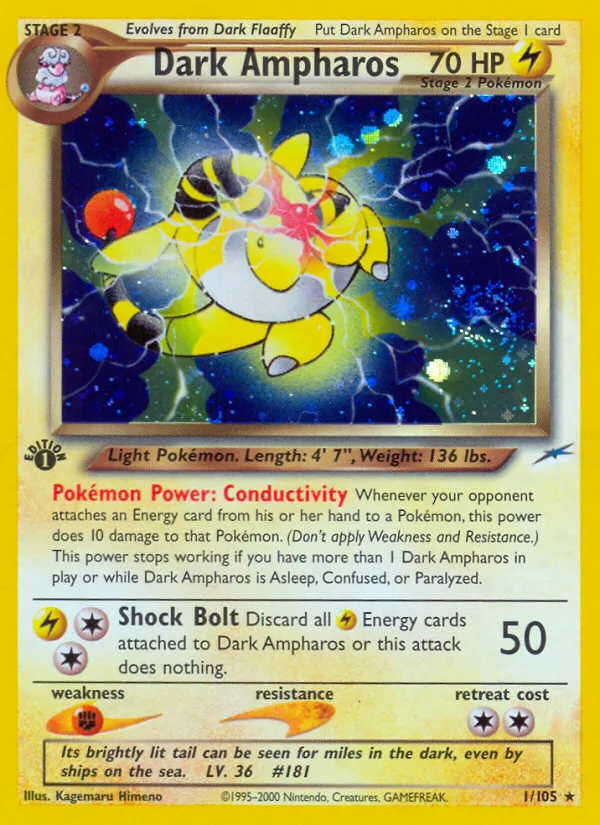 Dark Ampharos #1, Neo Destiny 1st Edition