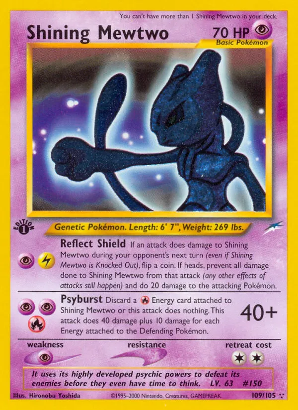 Shining Mewtwo #109, Neo Destiny 1st Edition