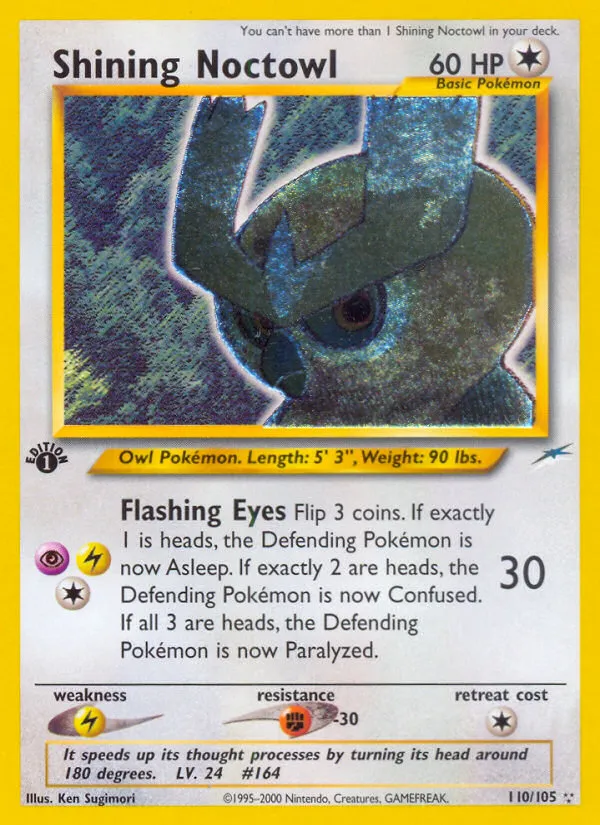 Shining Noctowl #110, Neo Destiny 1st Edition